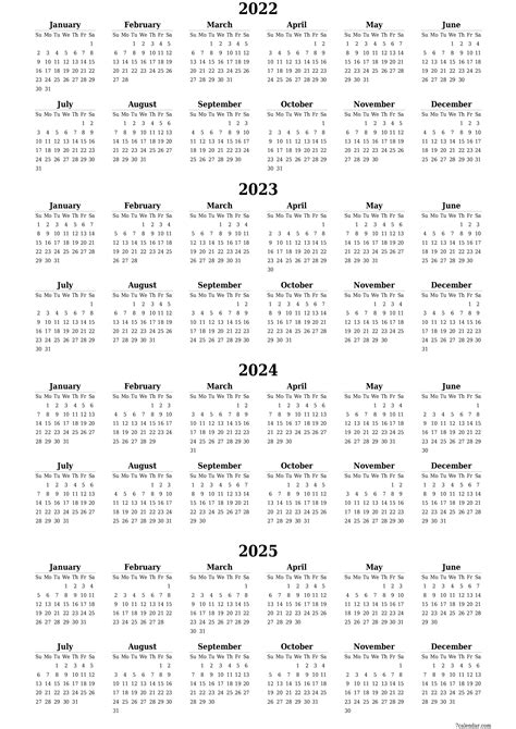 2022 2023 2024 2025 Free Printable Calendars And Planners Pdf