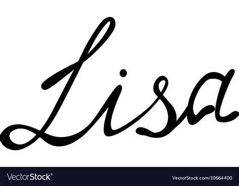 Lisa Name Lettering Royalty Free Vector Image Vectorstock