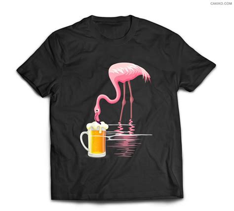 Womens Flamingo Drinking Beer Funny Pink Flamingo T Shirt Podoshirt