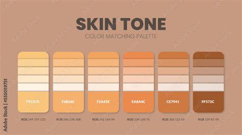 Color Palette In Skin Tone Colour Theme Collections Color Inspiration Or Colour Chart With