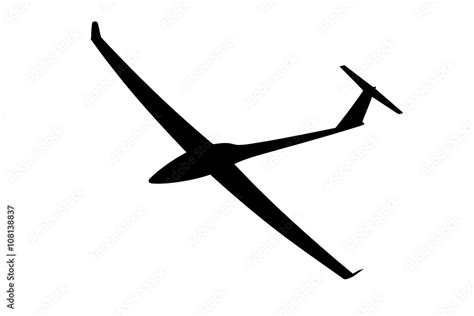 Silhouette Of A Glider Is Not A White Background Vector Illustr Stock