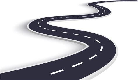 Curved Road Winding Road With White Background Free Transparent Png
