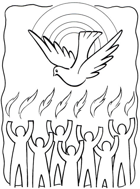 Dibujo De Pentecostes Para Colorear ~ Dibujos Cristianos Para Colorear