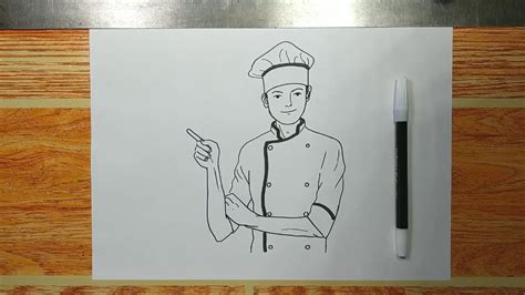 How To Draw Chef Step By Step Youtube