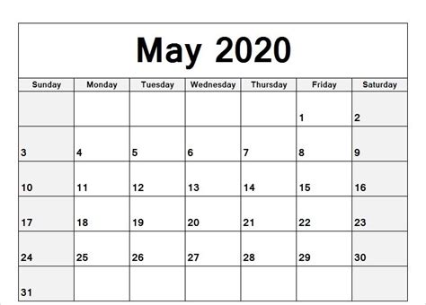 2020 Monthly Calendar Template Word Photo Free Printable Calendar