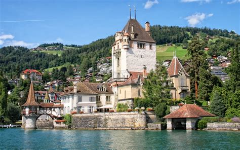 3840x2400 Castle Oberhofen Switzerland Lake Of Thun Uhd 4k 3840x2400