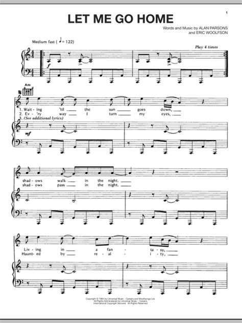Let Me Go Home Sheet Music By The Alan Parsons Project Piano Vocal