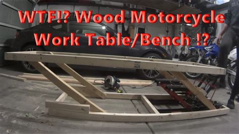 Established in 1996, woodcraft technologies, inc. DIY Home made Adjustable Wood Motorcycle Work Table for 20 ...