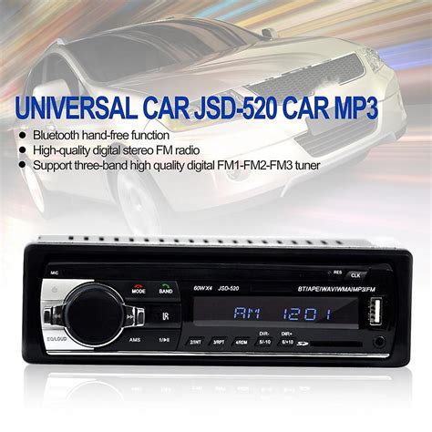 Nouveau Jsd V St R O Bluetooth Compatible Fm Radio Mp Audio Player Usb Sd Port Car In