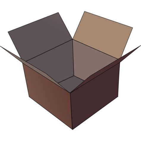 Vector Image Of Dark Brown Open Cardboard Box Free Svg