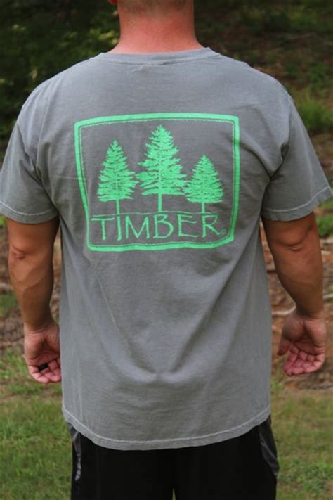 Comfort Colors Brand Grey Timber T Shirt W Green Logo Timber Clothing Co