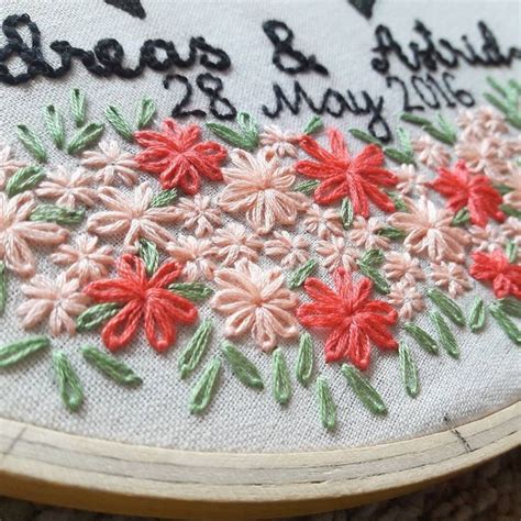 Beautiful Little Embroidered Flowers Hoop Art Cute Embroidery
