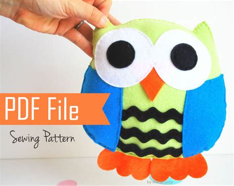 Owl Pillow Pdf Sewing Pattern And Instructions A774 On Luulla