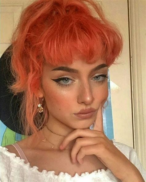 Hot Orange Aesthetic Hair Colors And Highlights For Long Or Short Hairstyles In 2019 Dye My Hair