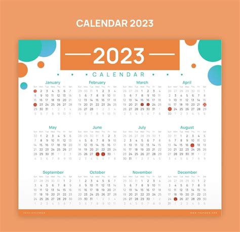 Premium Vector Simple 2023 New Year Calendar Design Template