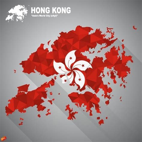 Hong Kong Map Flag Vector Free Download