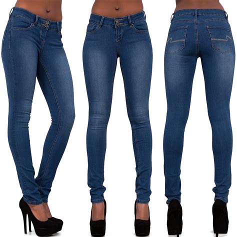 Womens Ladies Sexy High Waist Skinny Ripped Jeans Blue Stretch Denim Size 6 16 Ebay