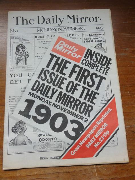 Great Newspapers Reprint Daily Mirror First Edition 2 November 1903