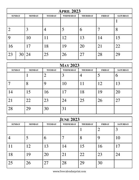 2023 3 Month Calendar Printable Printable Calendar 2023