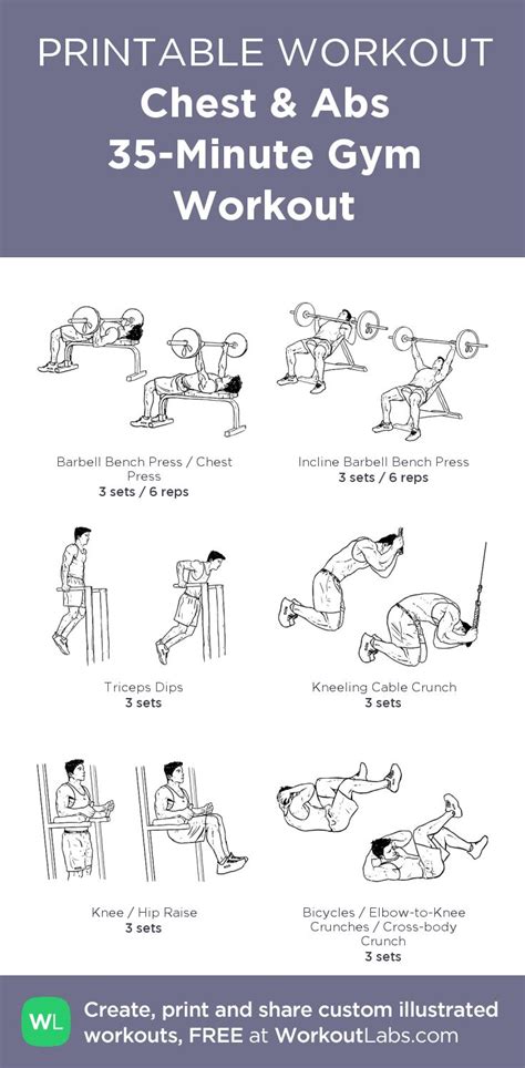 Chest And Abs 35 Minute Gym Workout My Custom Exercise Plan Created At