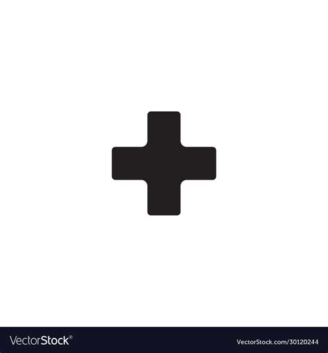 Add Plus Cross Icon Addition Math Sign Medical Vector Image