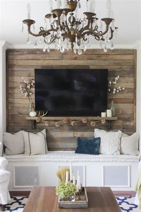 40 Best Rustic Tv Wall Decor Idea For Living Room Design Accent