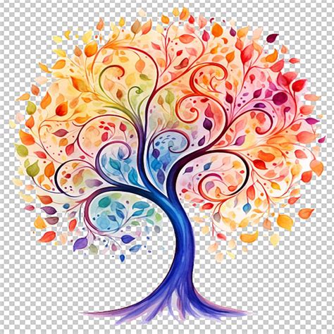 Tree Of Life Colors Digital Png Clipart Printable Art Paper Craft