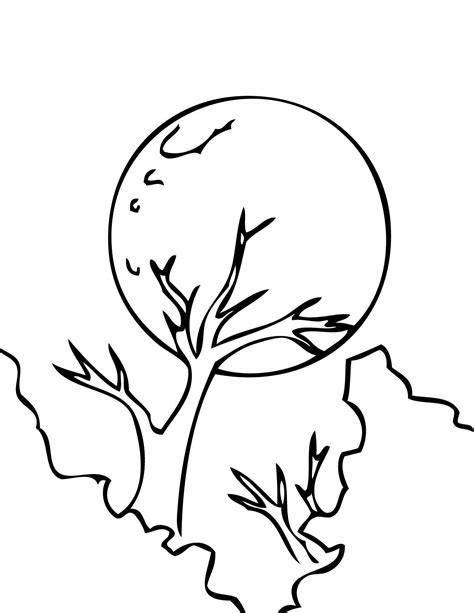 Full Moon Coloring Pages At Free Printable Colorings