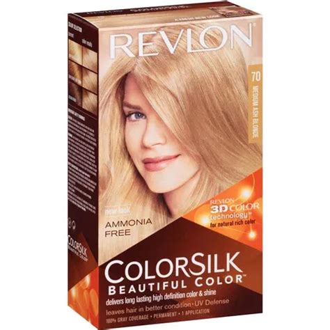 Revlon Colorsilk Beautiful Color Permanent Hair Dye 70 Medium Ash