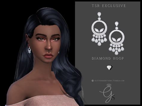 The Sims Resource Diamond Hoop Earrings