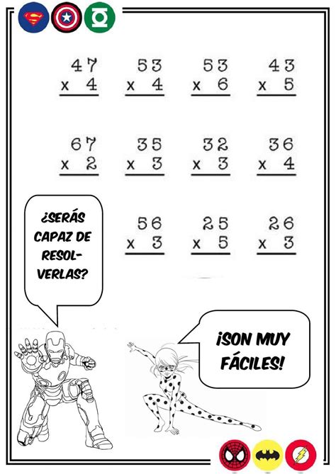 Multiplicación por una cifra Ficha interactiva