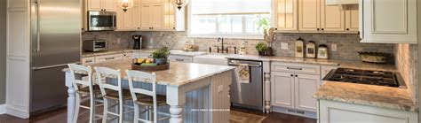 Remodel kitchen perimeter cabinets are homecrest sedona maple french vanilla, island and window seat are willow paint, countertops are lg hausys viatera rococo, appliances are kitchen. HOMECREST Kitchen Cabinets | Builders' General