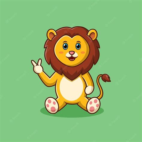 Premium Vector Cute Lion Cartoon Happiness Vector Illustration