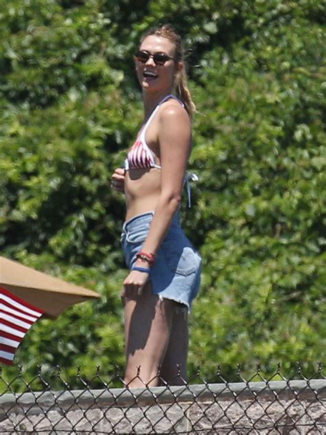 KARLIE KLOSS In Stars And Striped Bikini At Taylor Swifts Th July Party In Rhode Island