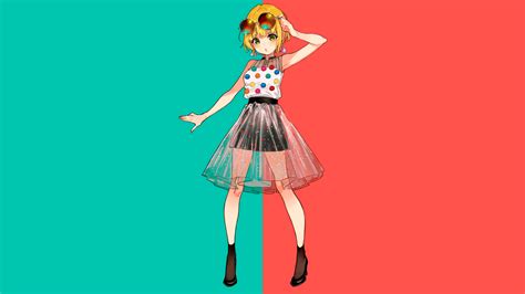 Anime Manga Anime Girls Minimalism Simple Background Colorful