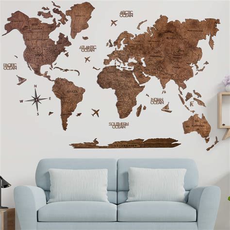 Large Wall Map Of The World United States Map