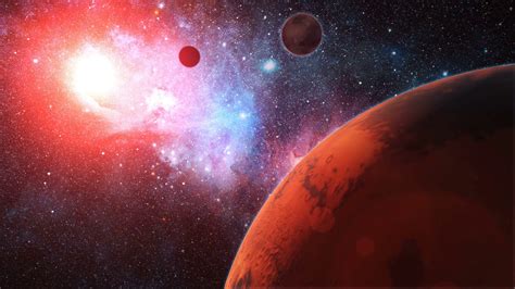 Red Alien Planet In Outer Space Stock Motion Graphics Sbv 312486645