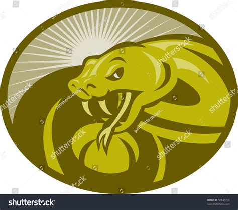 Illustration Angry Snake Viper Baring Fangs Stock Illustration 58845766