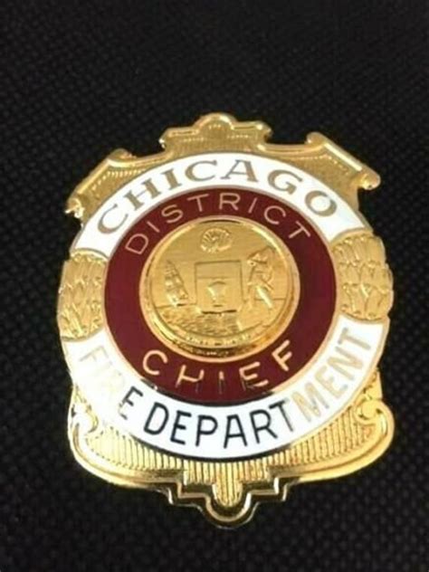 Vintage fire department cfd leather helmet badge. Chicago Fire Department District Chief badge | Chicago ...
