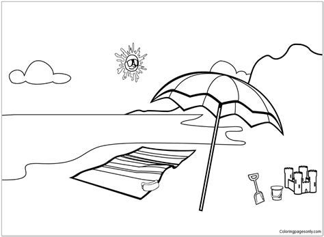 Beach Scene 1 Coloring Page Free Printable Coloring Pages