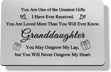 Granddaughter Ts From Grandma Wallet Insert Card For Granddaughter