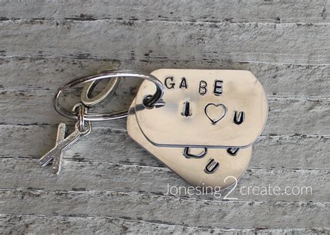 See the best unique gifts for dad. Unique Homemade Father's Day Gift - Metal Stamped Key Ring ...
