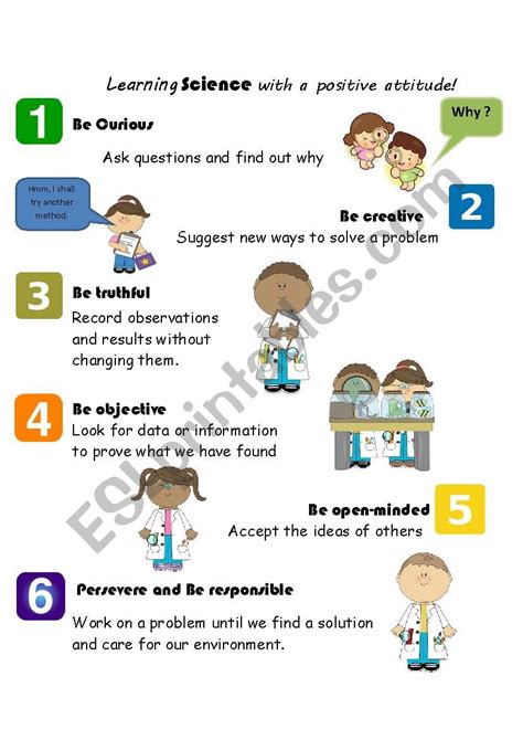 Learning Science With A Positive Attitude Esl Worksheet By Lorymorei