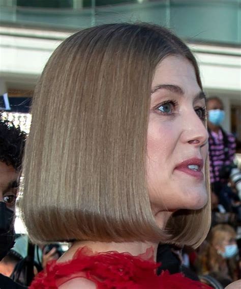 Rosamund Pike Medium Straight Light Brunette Bob Haircut