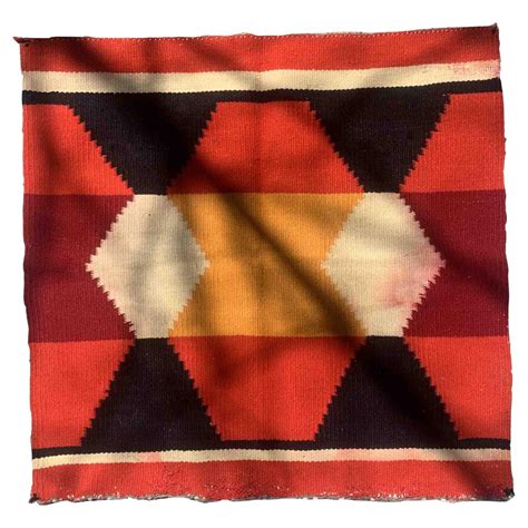 Handmade Antique Collectible Native American Navajo Blanket 1870s