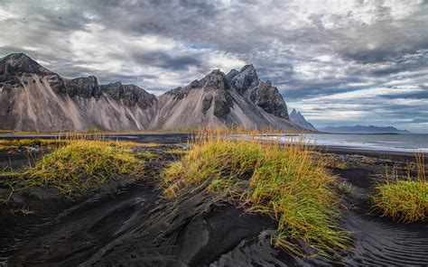 Vestrahorn Iceland Faraway Land Black Sand Dunes Wallpaper