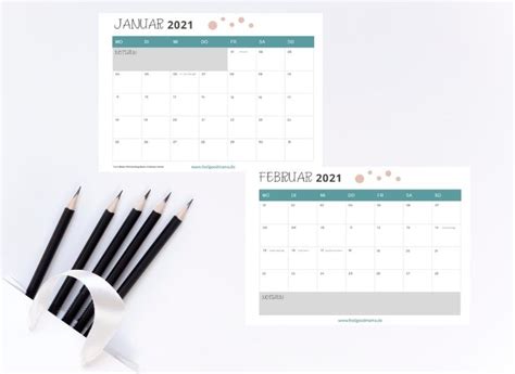 Kalender 2021 Zum Ausdrucken Kostenlos Monatskalender / Kalender 2021