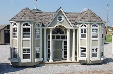 Amish Made Grand Portico Mansion Playhouse W Floor Kit Portico Mansions Playhouse