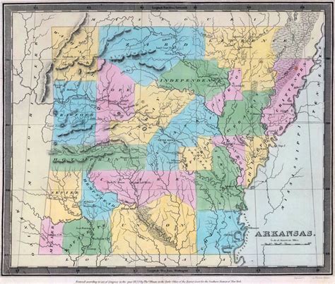 Arkansas State 1835 By Burr Illman Historic Map Reprint