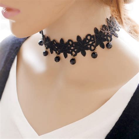 30cm118inch Vintage Choker Stretch Gothic Lace Choker Maxi Necklace